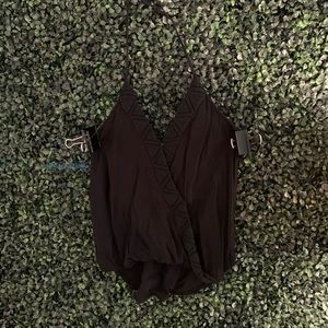 rag and bone black beaded halter tank top